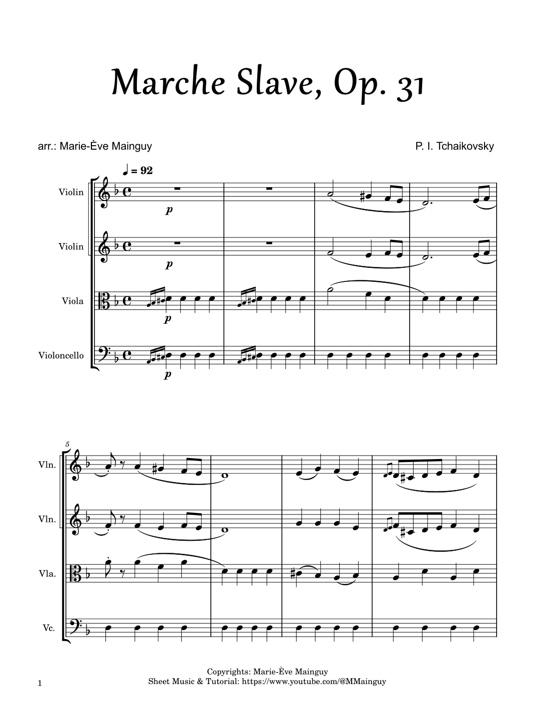 Marche Slave, op. 31 (arr. Marie-Ève Mainguy)