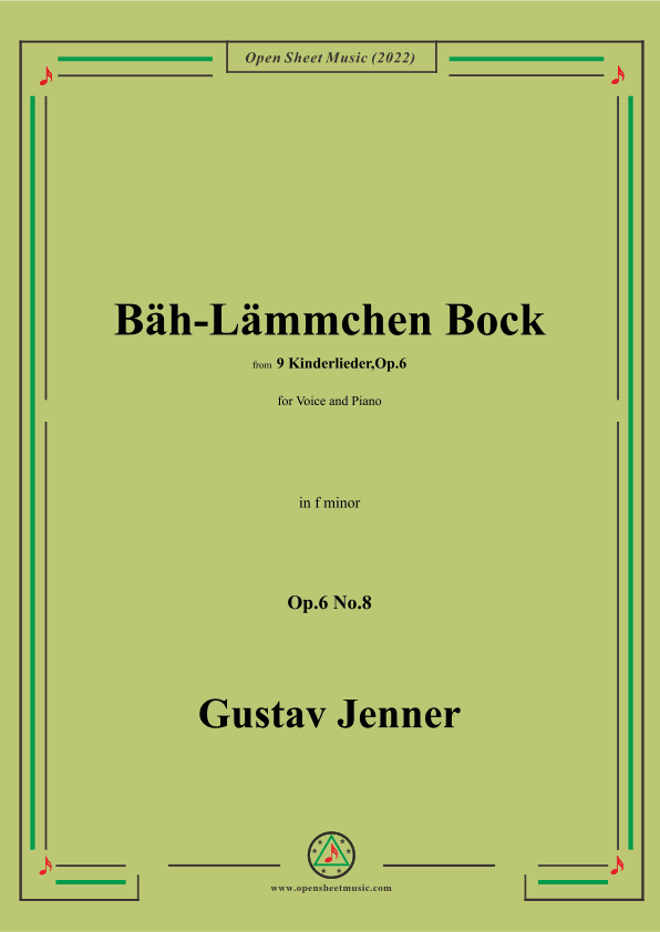 Jenner-Bäh-Lämmchen Bock,in f minor,Op.6 No.8 (arr. OSM Press)