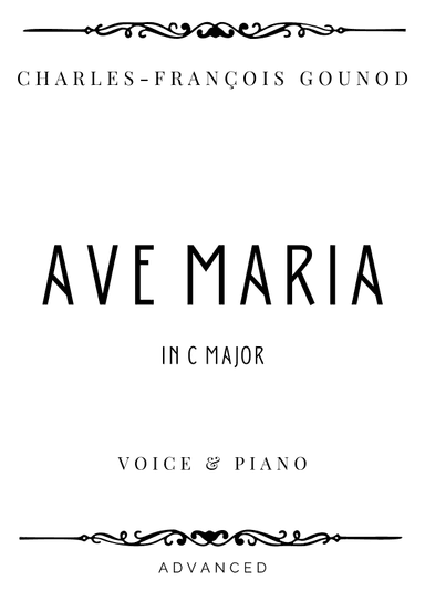 Gounod - Ave Maria in C Major - Advanced (arr. Piacere Music Sheets)