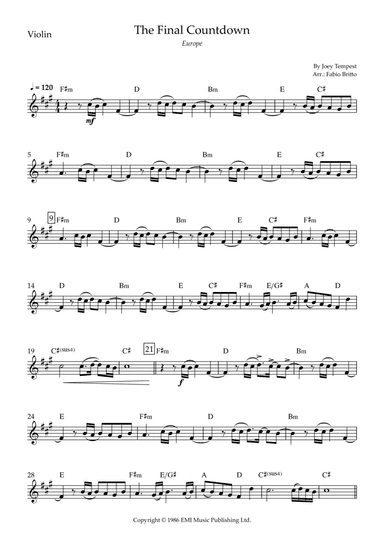 Final Countdown (arr. Fabio Britto)