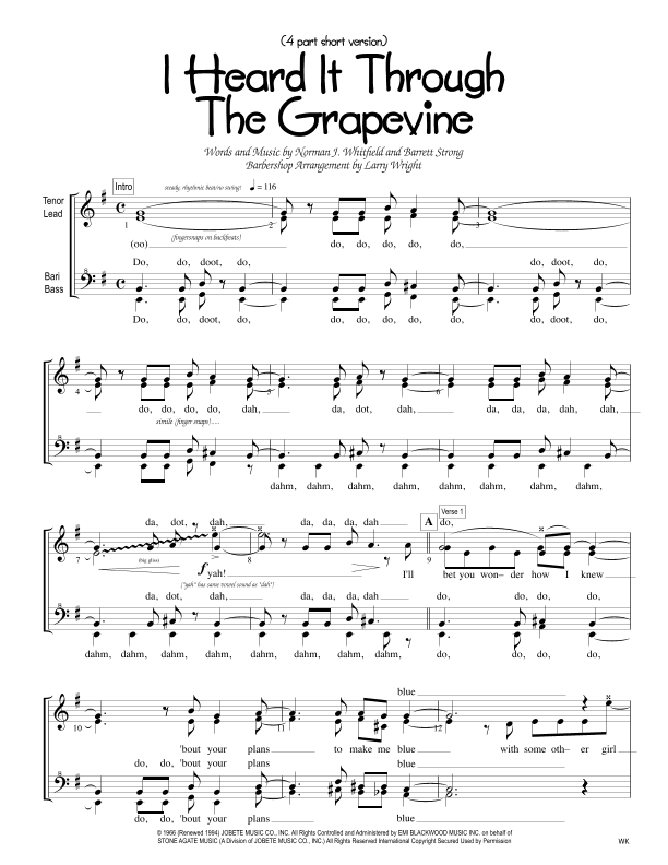 I Heard It Through The Grapevine (arr. Larry Wright)