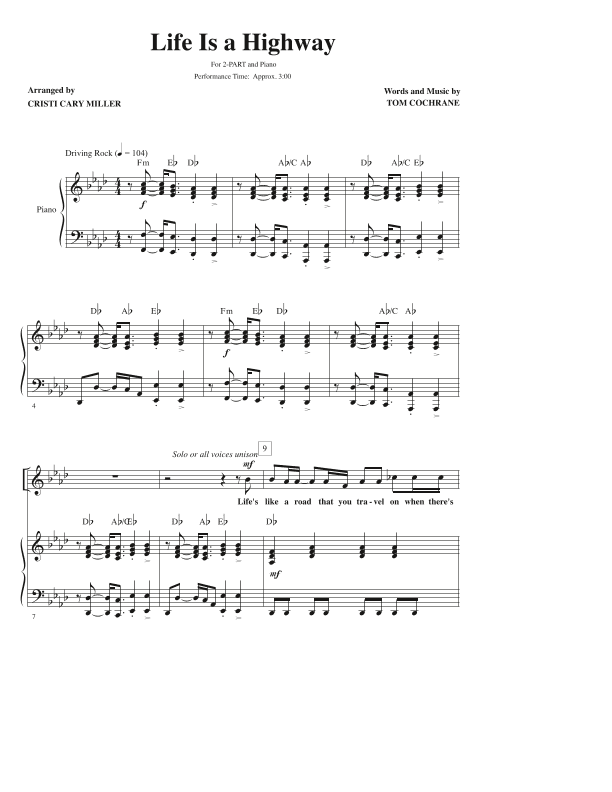 Life Is A Highway (arr. Cristi Cary Miller)