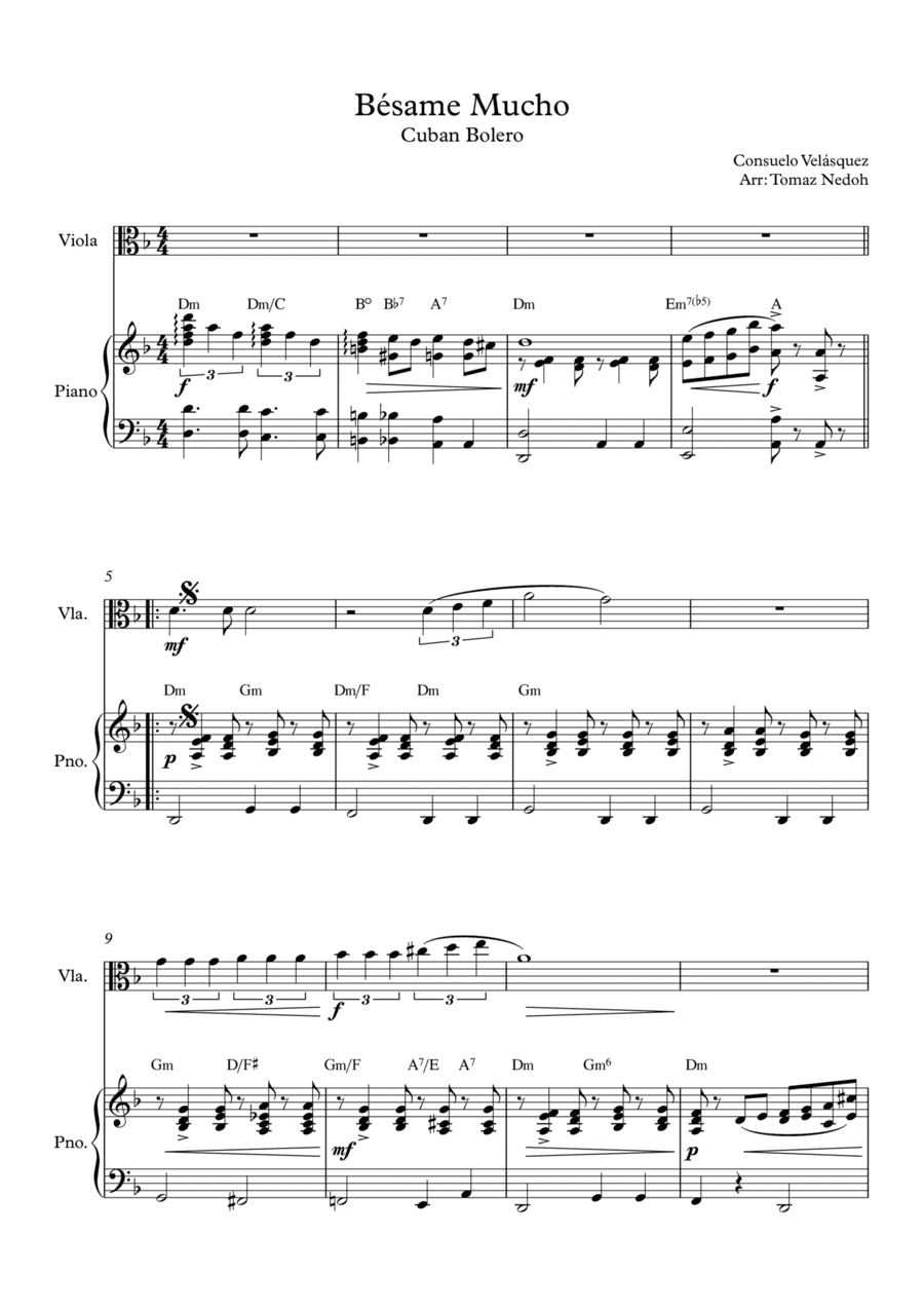 Bésame Mucho (arr. Tomaz Nedoh)