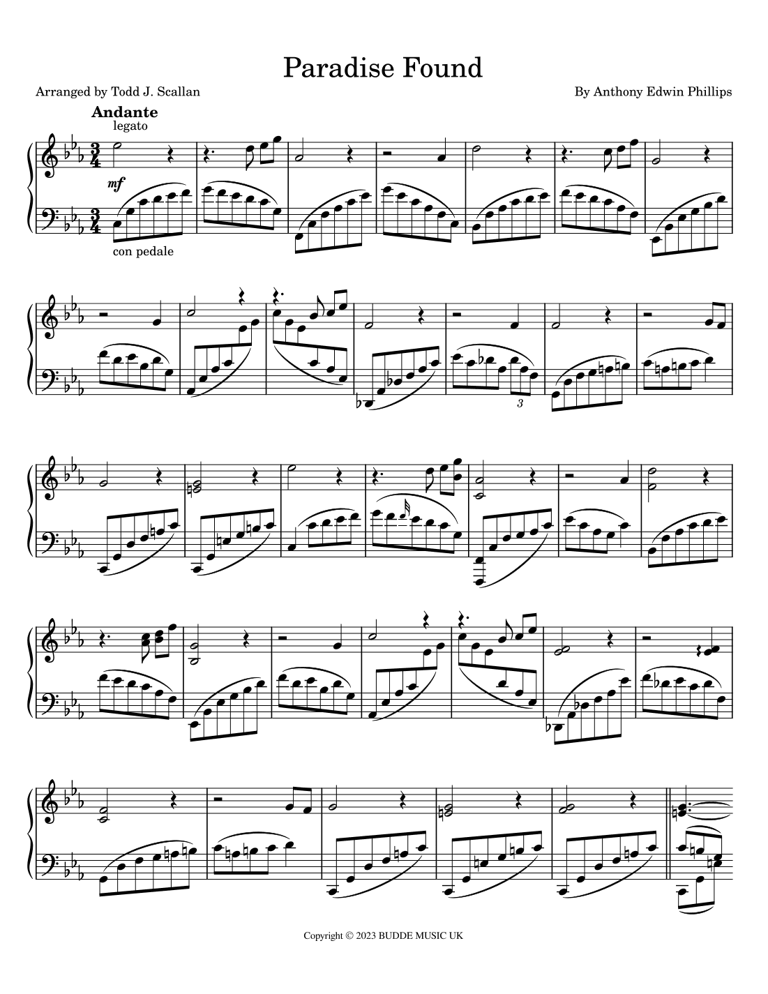 Paradise Found (arr. Todd J. Scallan)