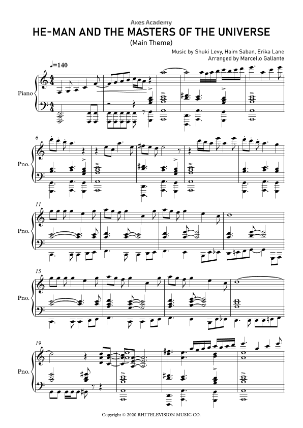 He-man And The Masters Of The Universe (arr. Marcello Gallante)