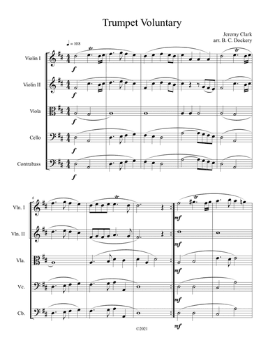 Trumpet Voluntary for String Orchestra (arr. B. C. Dockery)