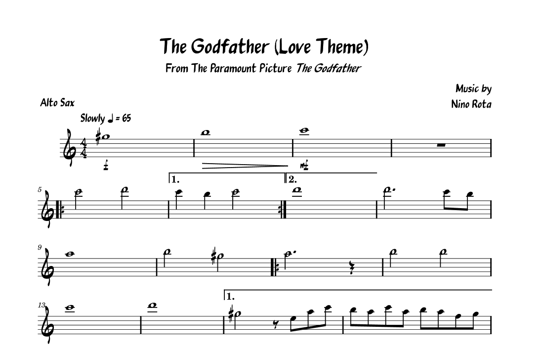 The Godfather (love Theme) (arr. David Lartey)