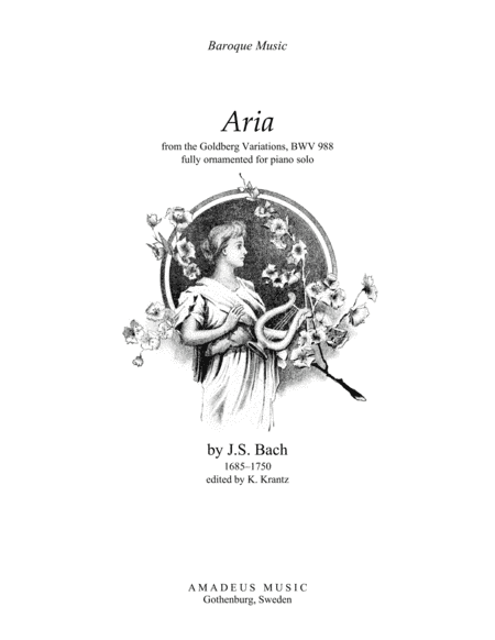 Aria (Goldberg var.) BWV 988, ornamented, for piano solo (arr. Klas Krantz)