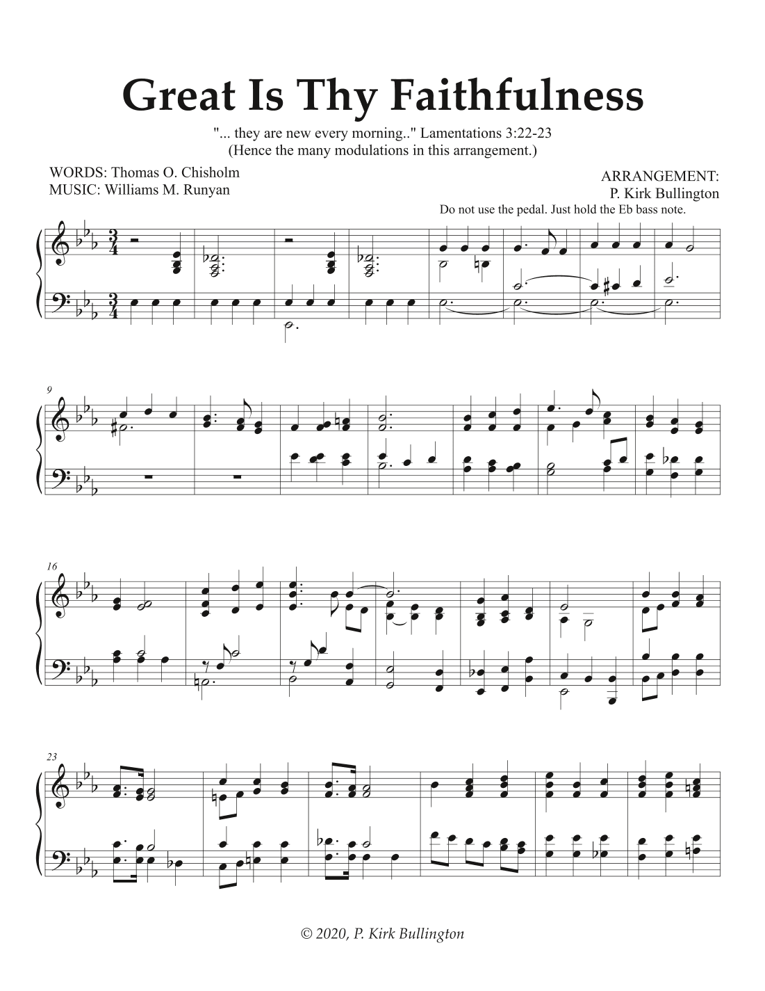 Great is Thy. Faithfulness (arr. P. Kirk Bullington)