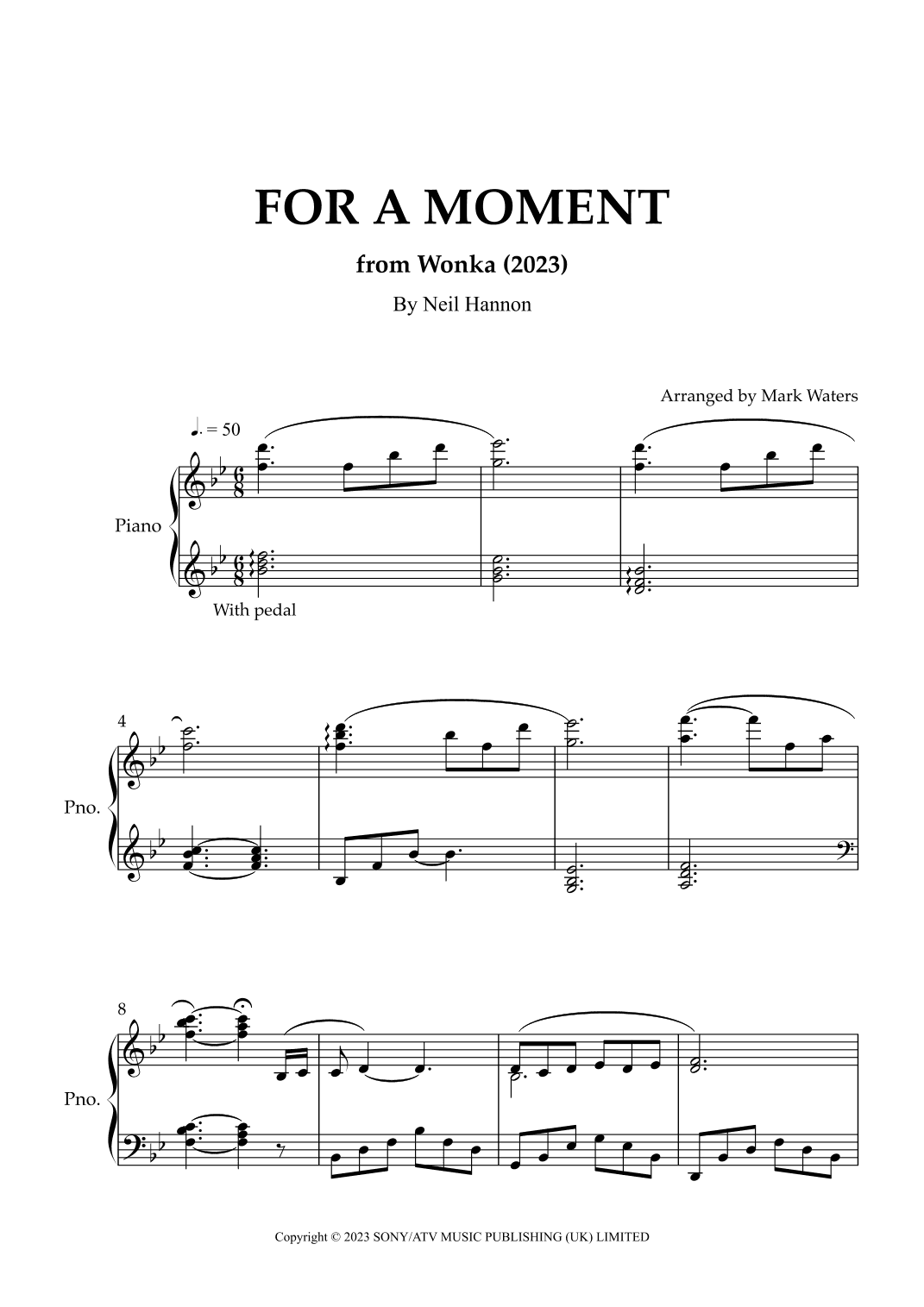 For A Moment (arr. Mark Waters)