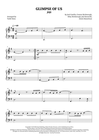 Glimpse Of Us (arr. Valdir Maia)