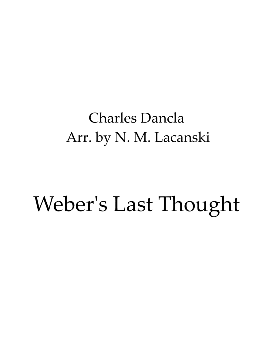 Weber's Last Thought (arr. Nick Lacanski)