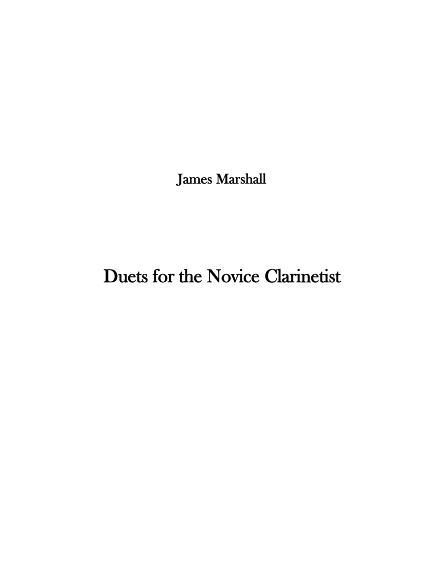 Duets for the Novice Clarinetist (arr. James Marshall Music)