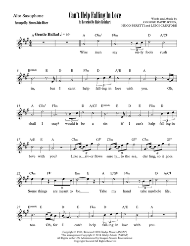 Can't Help Falling In Love (arr. Steven John Oliver)