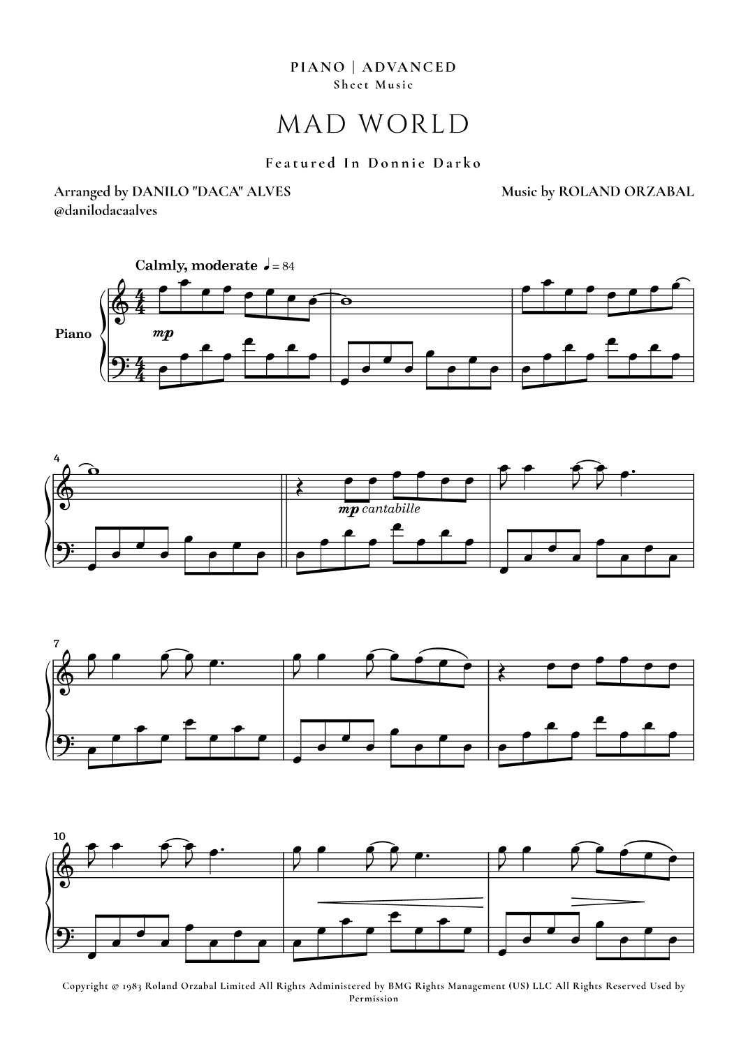 Mad World (arr. Danilo "Daca" Alves)