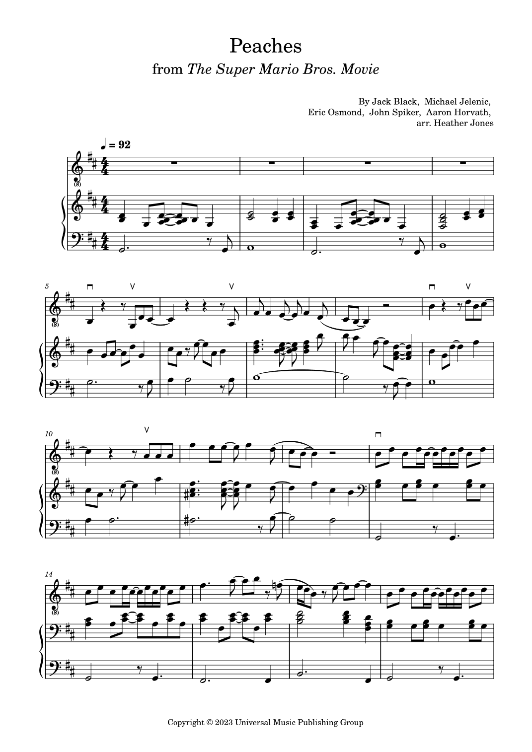 Peaches (arr. Heather B Jones)
