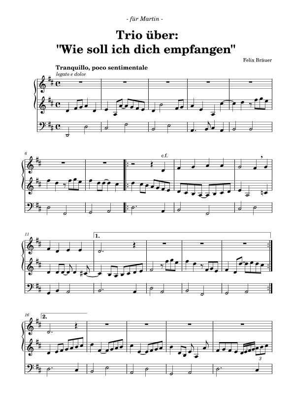 Trio über: "Wie soll ich dich empfangen"