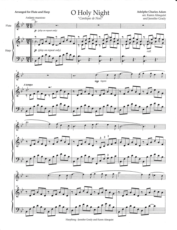 O Holy Night - Cantique de Noel (arr. HarpSong - Jennifer Grady and Karen Almquist)