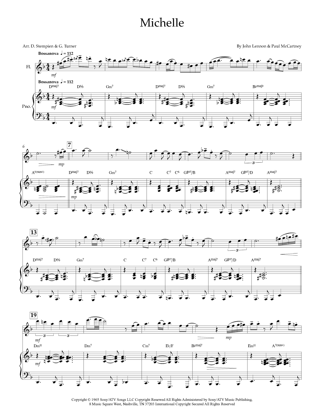 Michelle (arr. Debra E. Stempien, Gregory H. Turner)