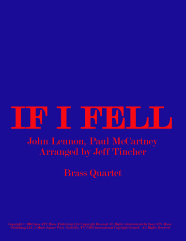 If I Fell (arr. Jeff Tincher)