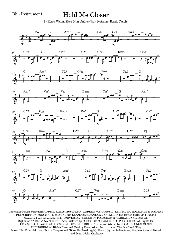 Hold Me Closer (arr. Fabio Eduardo de Oliveira)