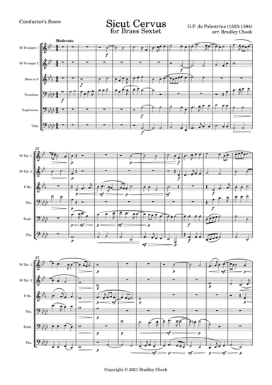 Sicut Cervus, for Brass Sextet (arr. Bradley Cheek)
