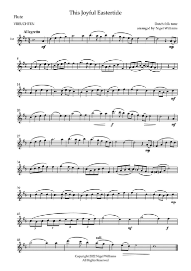 This Joyful Eastertide, for Flute Duet (arr. Nigel Williams)