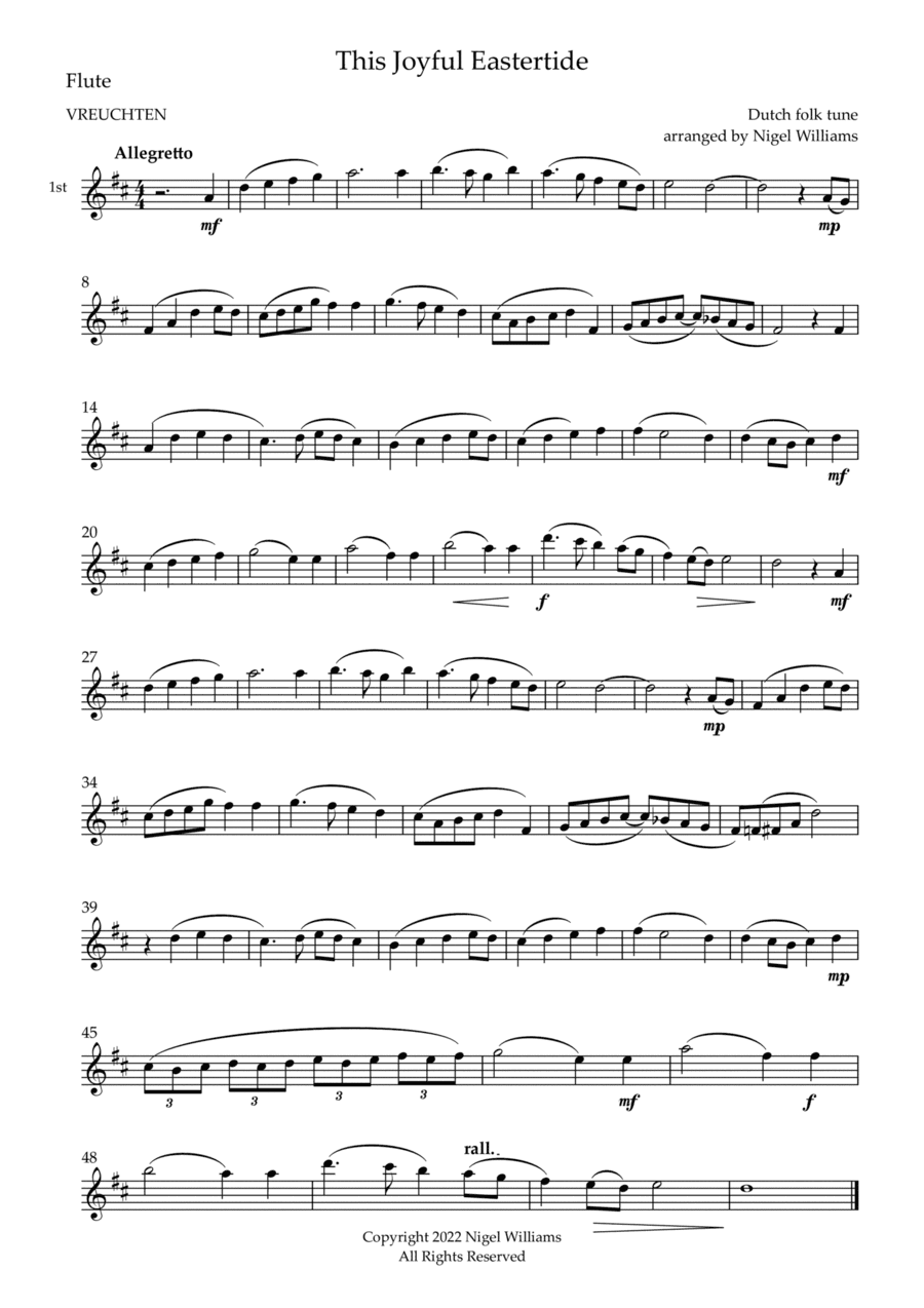 This Joyful Eastertide, for Flute Duet (arr. Nigel Williams)