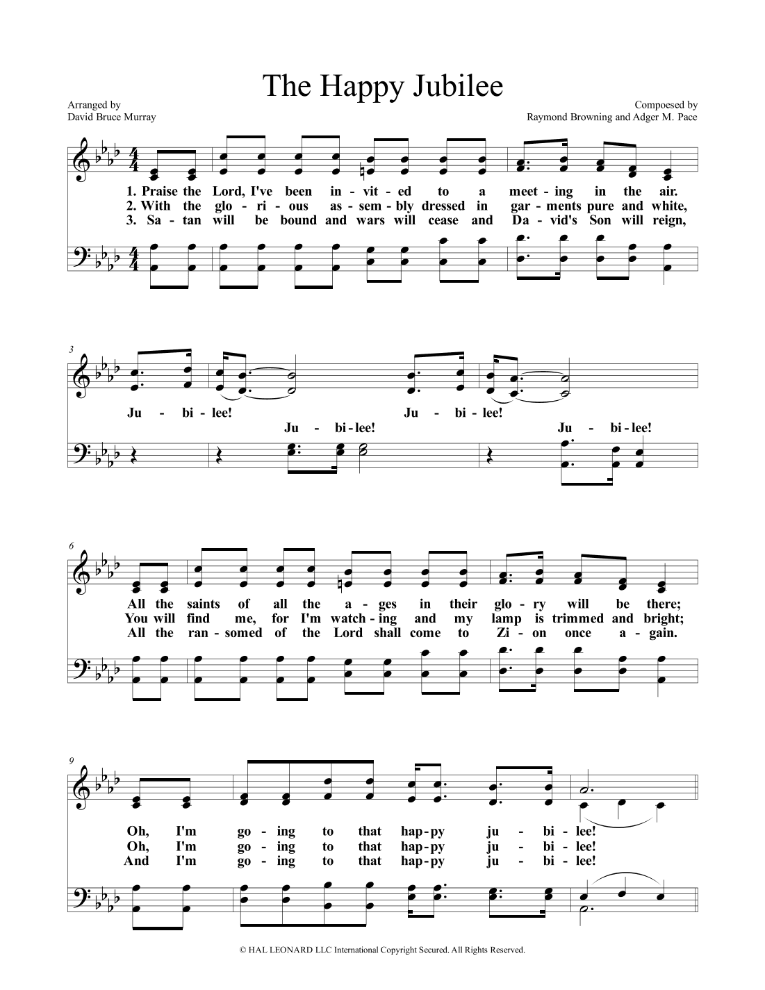 The Happy Jubilee (arr. David Bruce Murray)