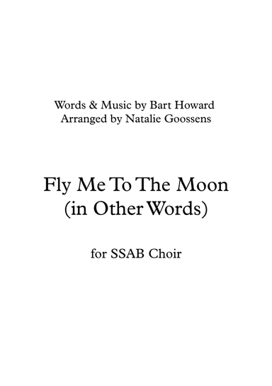 Fly Me To The Moon (in Other Words) (arr. Natalie Goossens)
