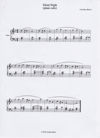 Silent Night (arrangement for solo piano) (arr. Caroline Harris)