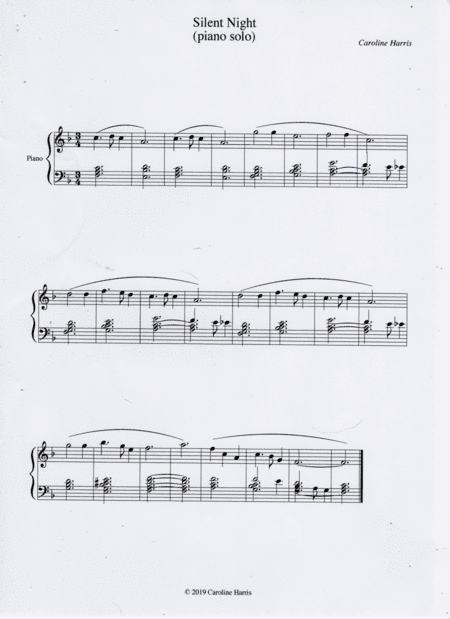 Silent Night (arrangement for solo piano) (arr. Caroline Harris)