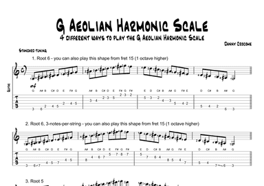 G Aeolian Harmonic Scale (4 Ways to Play)