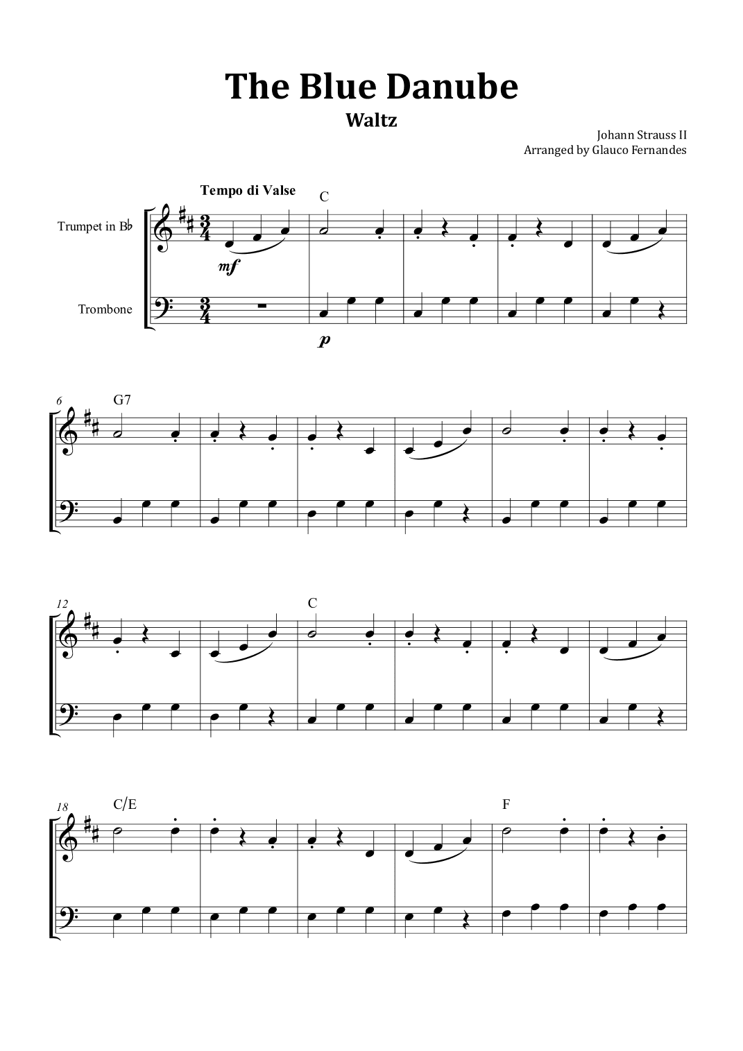 The Blue Danube (arr. Glauco Fernandes)