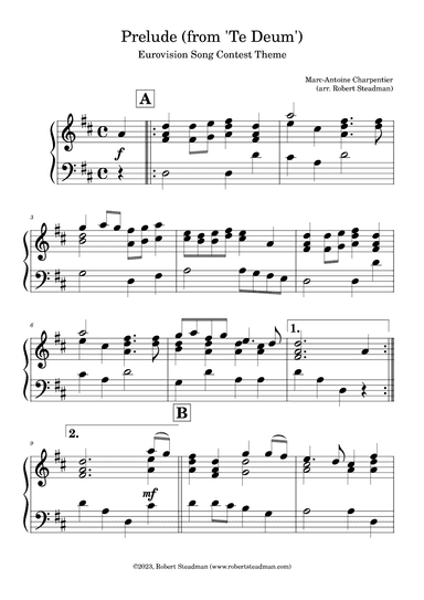 Prelude (from 'Te Deum') - EUROVISION SONG CONTEST THEME (arr. Robert Steadman)