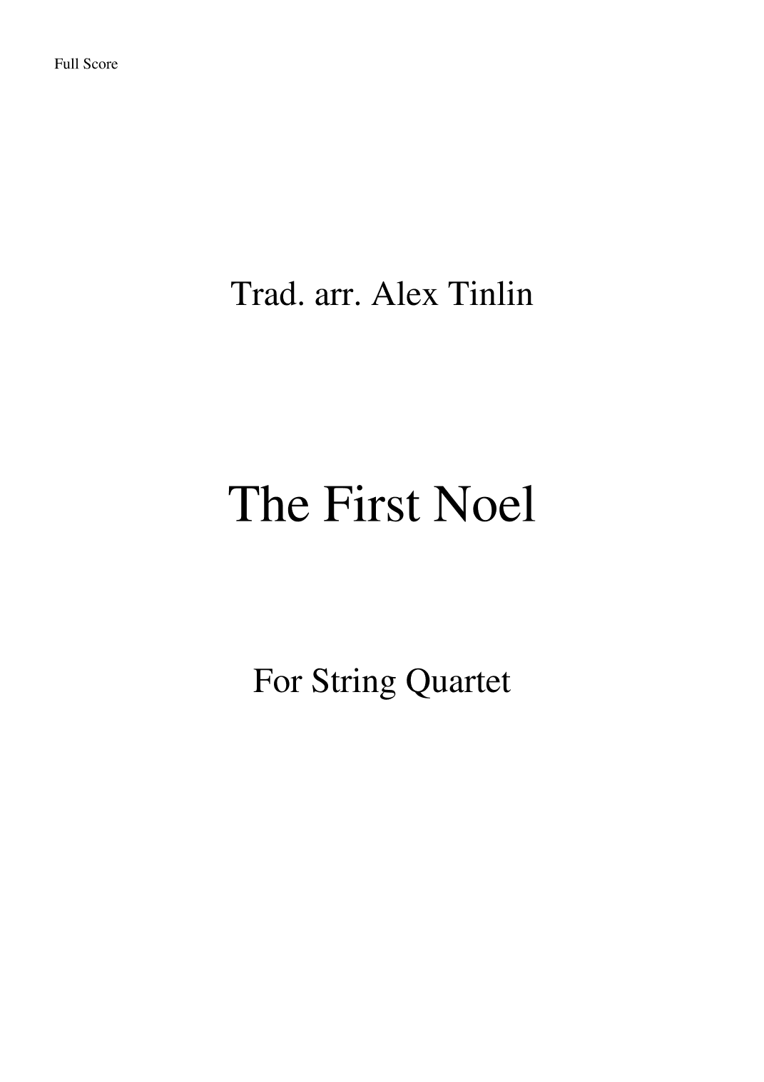 The First Noël (arr. Alex Tinlin)
