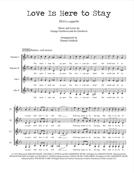 Love Is Here To Stay from GOLDWYN FOLLIES from AN AMERICAN IN PARIS (arr. Dianne Goldrick)