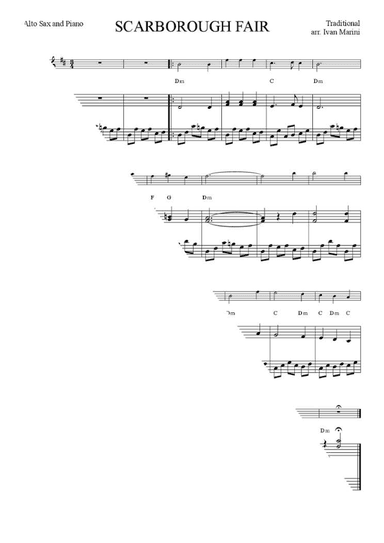 SCARBOROUGH FAIR - for Alto Sax and Piano (arr. Ivan Marini)