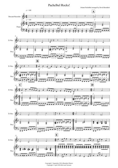 Pachelbel Rocks! for Descant Recorder and Piano (arr. David Burndrett)