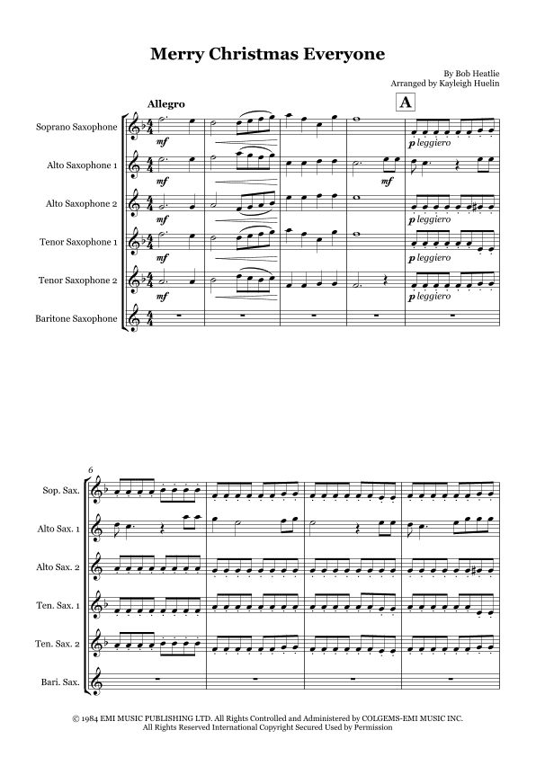 Merry Christmas Everyone (arr. Kayleigh Huelin)