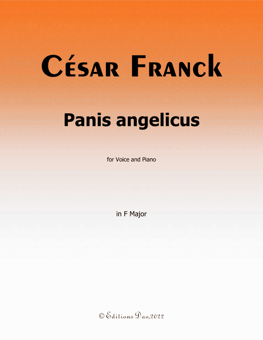 Panis angelicus, by Franck, in F Major (arr. Editions Dao)