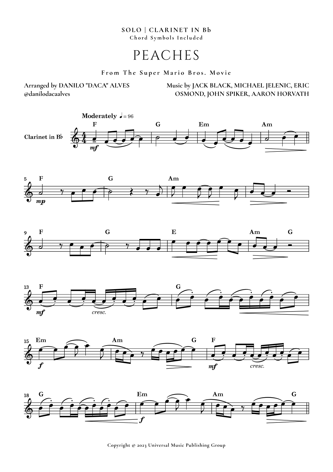 Peaches (arr. Danilo "Daca" Alves)