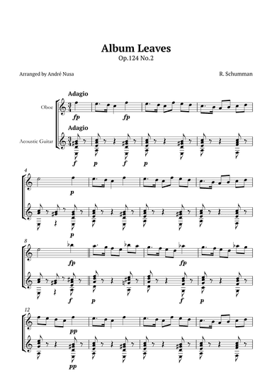 Album Leaves Op.124 No.2 (arr. André Nusa)
