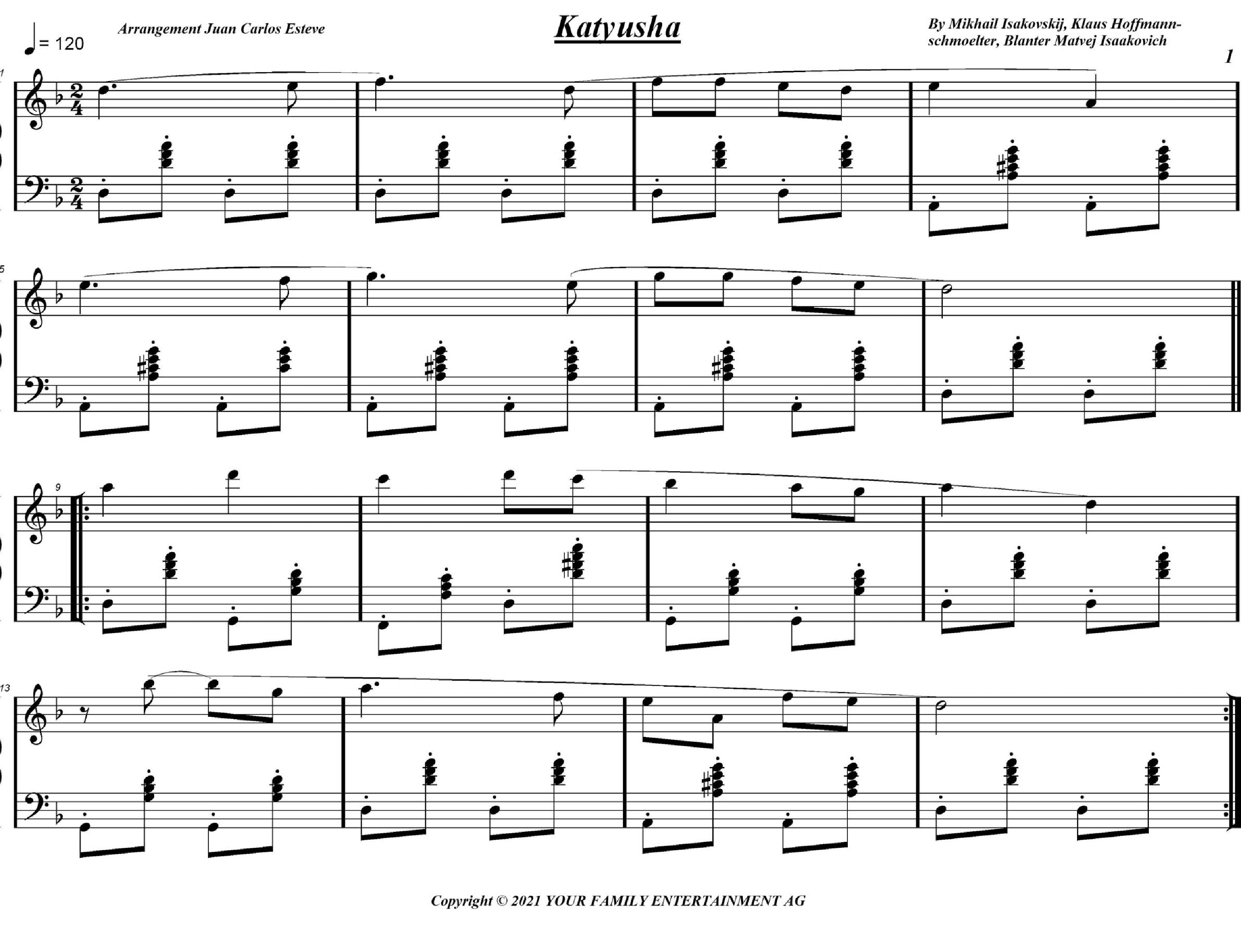 Katyusha (arr. juan carlos esteve / Gran Coda)