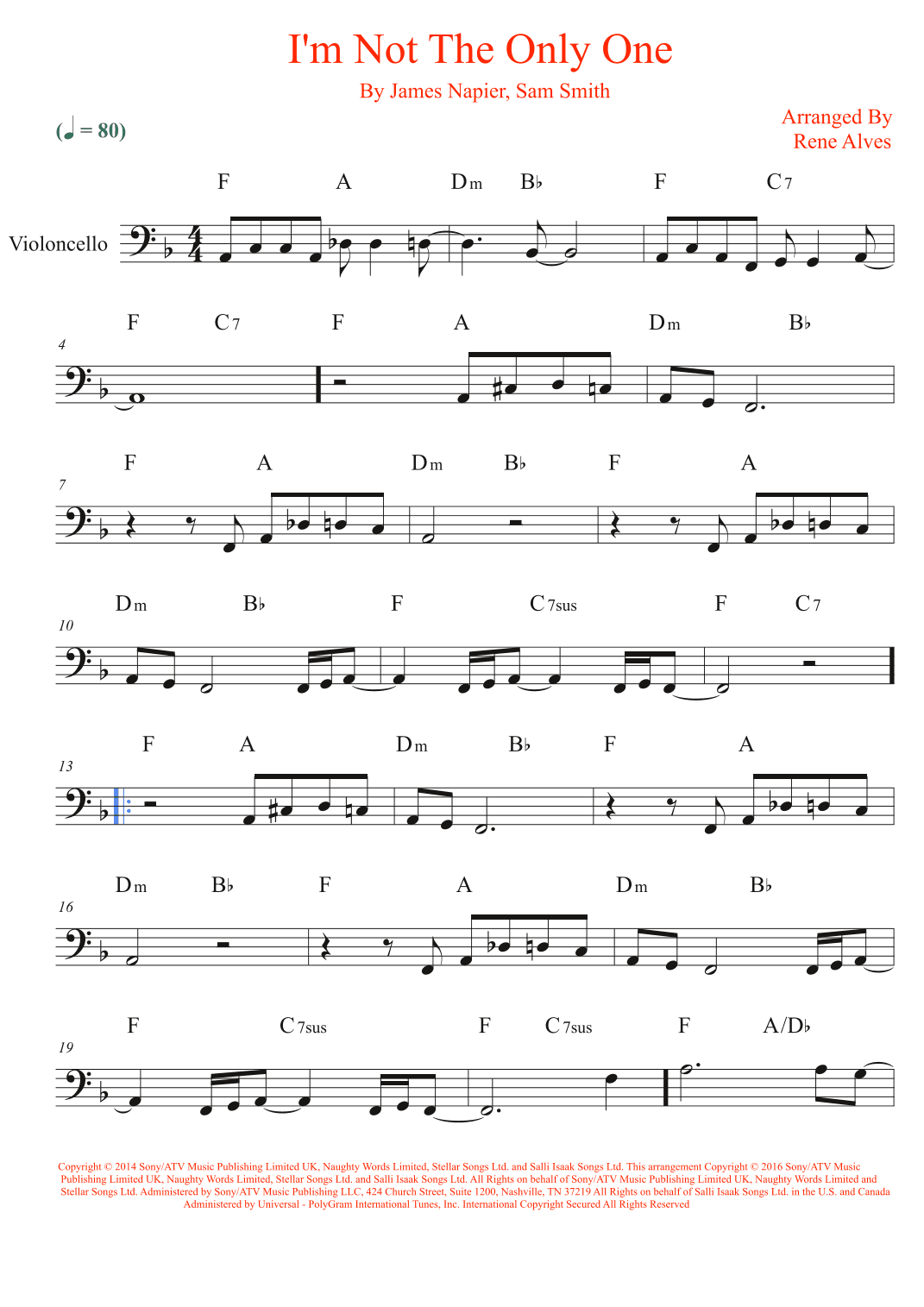 I'm Not The Only One (arr. Rene Alves)