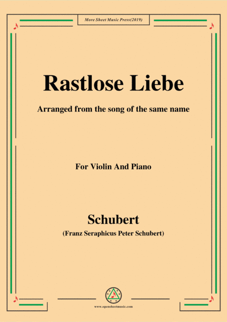 Schubert-Rastlose Liebe,for Violin and Piano (arr. MSM)