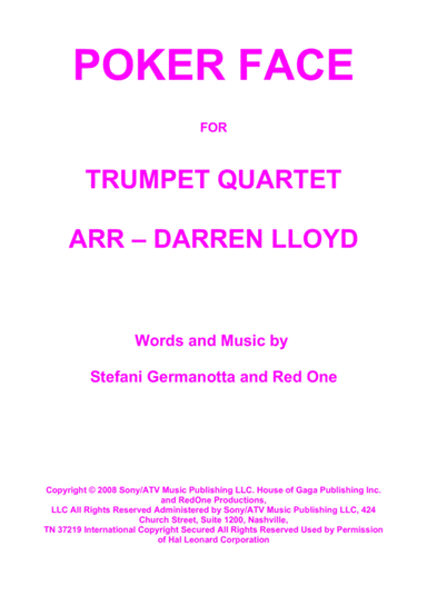 Poker Face (arr. Darren Lloyd)