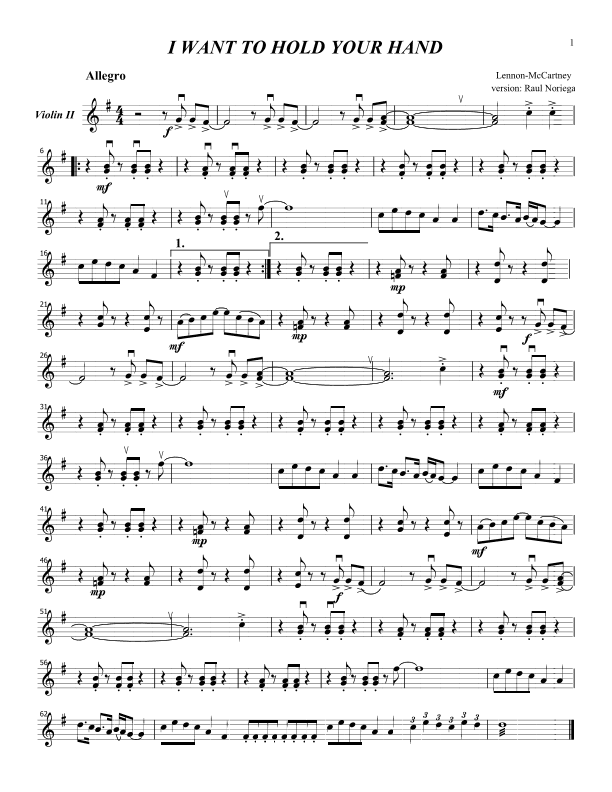 I Want To Hold Your Hand (arr. RAUL NORIEGA)