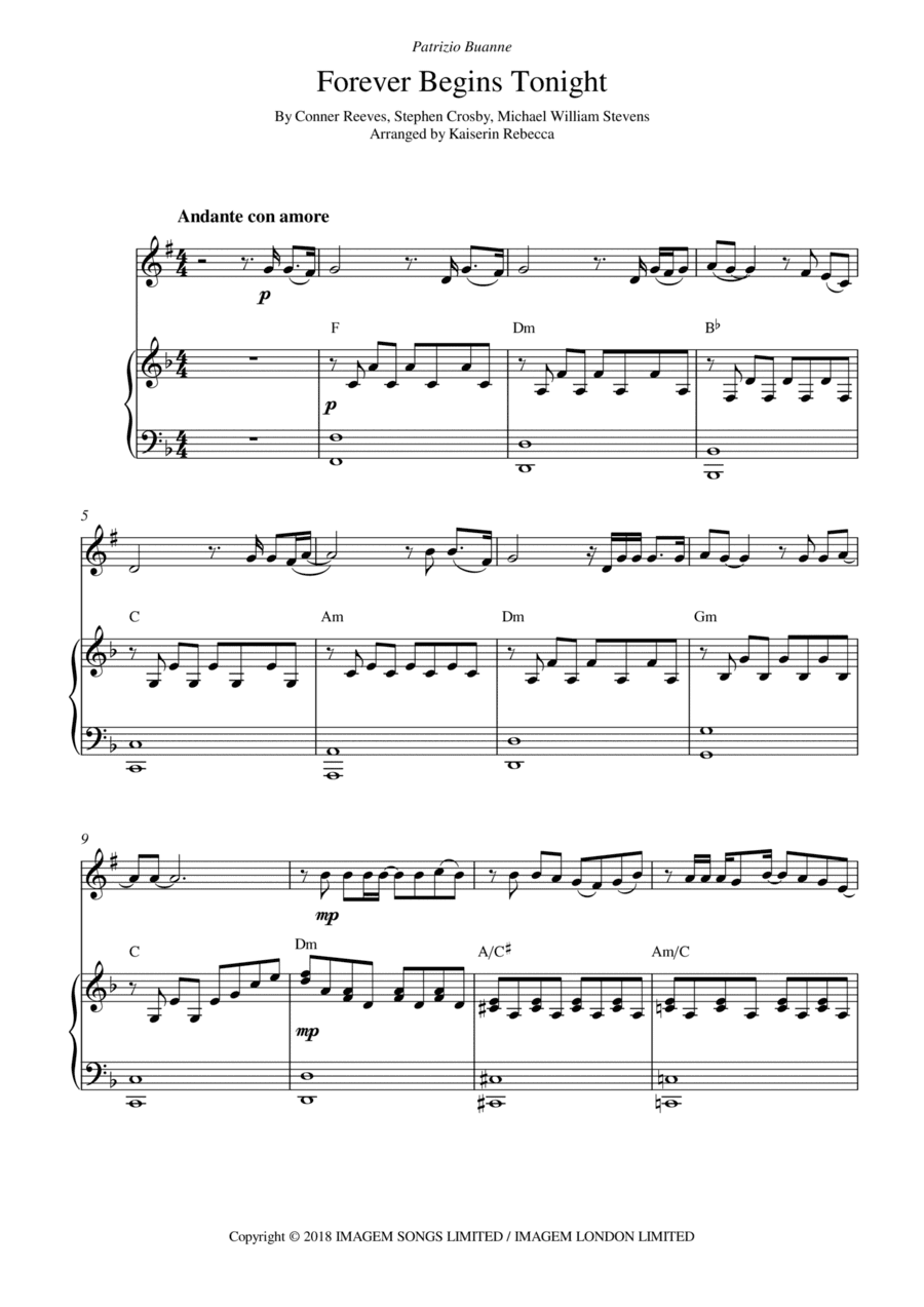 Forever Begins Tonight (arr. Kaiserin Rebecca)