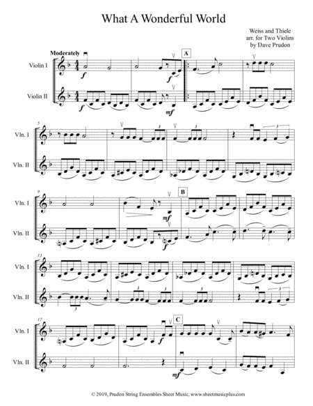 What A Wonderful World (arr. Dave Prudon)